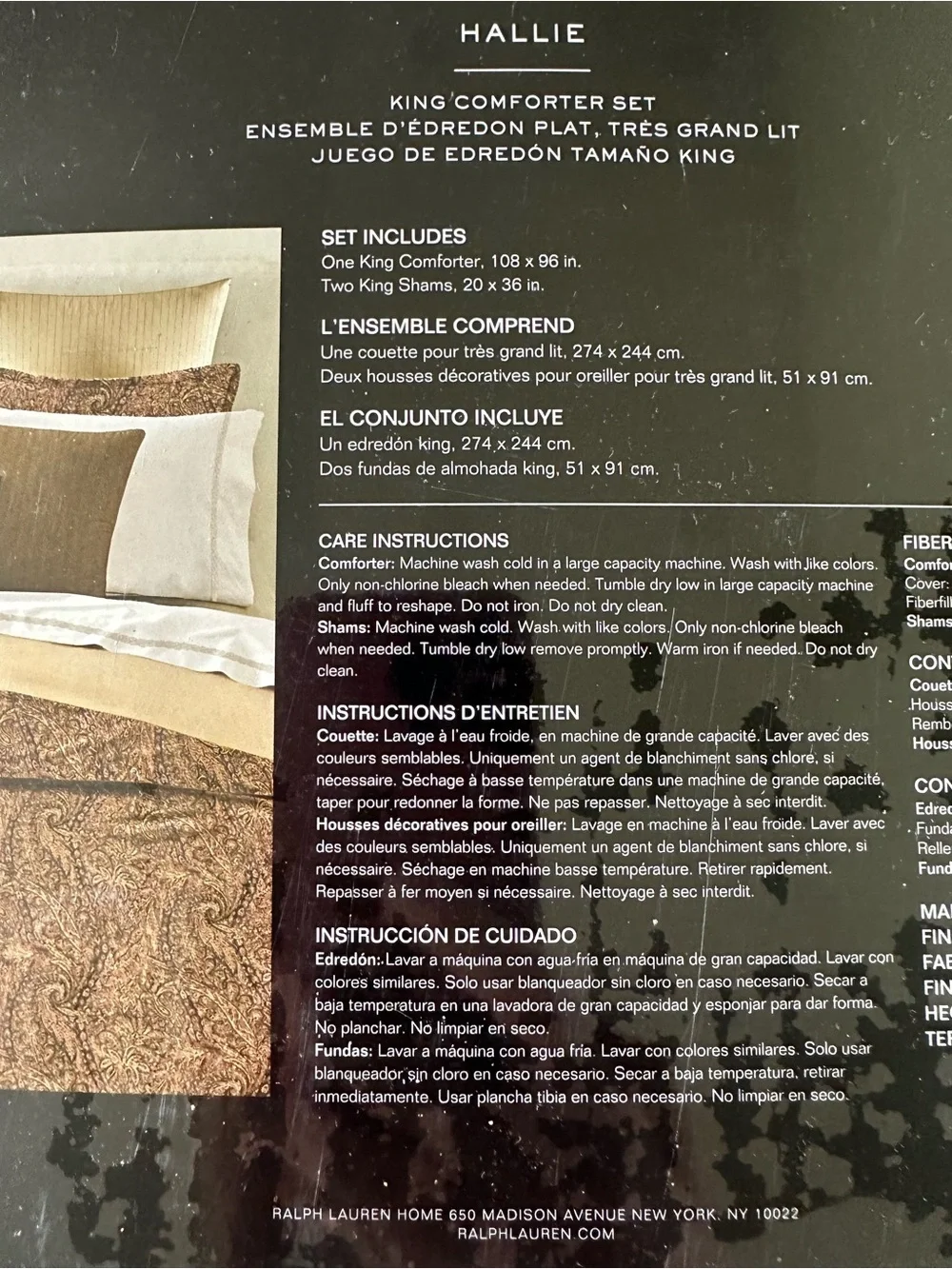 NEW Lauren Ralph Lauren Hallie KING Comforter SET 100% Cotton